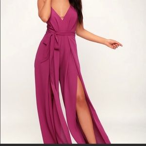 Lulus hype dream magenta jumpsuit